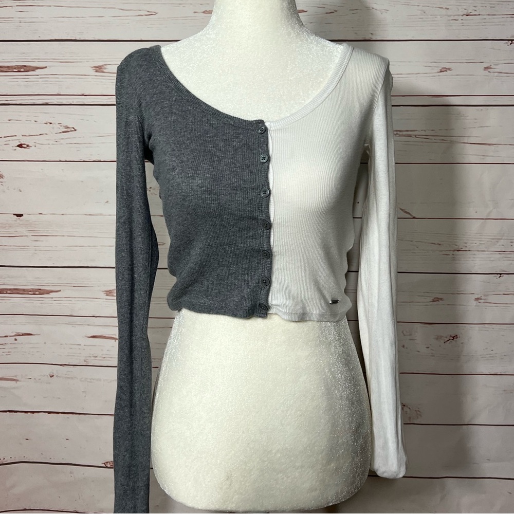 White & gray long sleeve